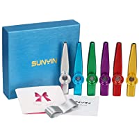 SUNYIN Metal Kazoo instrumento Aluminio 6 Piezas Colorido Kazoo Instrumentos Musicales Compa?ero para Piano Ukelele…